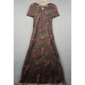 VTG Michael B Ltd Dress Womens 10P Floral Maxi USA 90s Cottagecore Goblincore